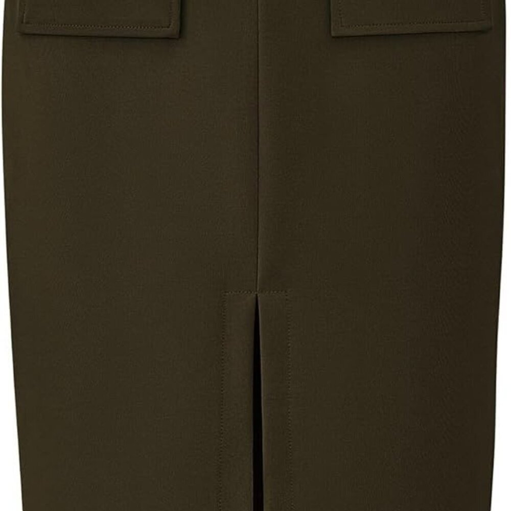 Women High Waisted Cargo Midi Skirt Trendy Summer Fall Spring Pencil Slit Dressy